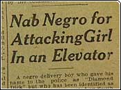 Nab Negro for AttingGirl In an Elevator Headline Tulsa Tribune